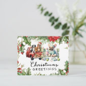 テニスのクリスマスをテーマにした シーズンポストカード (スタンド正面)