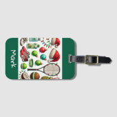 テニスのクリスマスをテーマにした ラゲッジタグ (正面横)