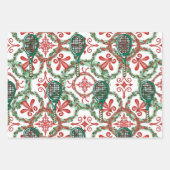 テニスのクリスマスをテーマにした ラッピングペーパーシート (正面3)