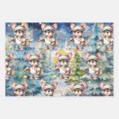 テニスのクリスマスをテーマにした ラッピングペーパーシート (正面)