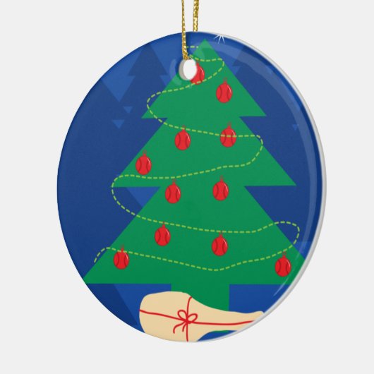テニスのクリスマスツリーの装飾の球のオーナメント セラミックオーナメント (左)