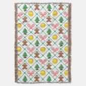 テニスのクリスマスパターン スローブランケット (正面縦)