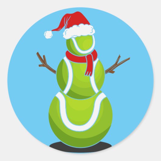 テニスのクリスマスプレゼント ラウンドシール (正面)