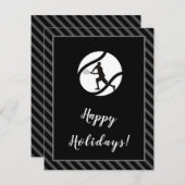 テニスのクリスマスホリデー プレーヤー コーチ グリーティング シーズンカード (正面/裏面)