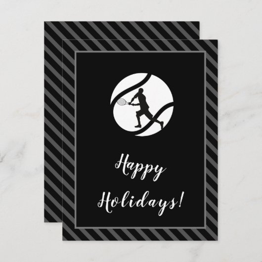 テニスのクリスマスホリデー プレーヤー コーチ グリーティング シーズンカード (正面/裏面)