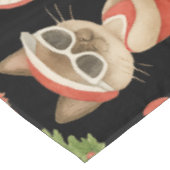 テニスのクリスマス猫好き テーブルクロス (アングル)