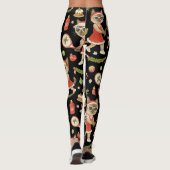 テニスのクリスマス猫好き レギンス (裏面)