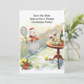 テニスのクリスマス雪だるま 招待状 (スタンド正面)