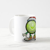 テニスのクリスマス コーヒーマグカップ (正面左)