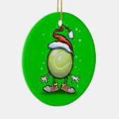 テニスのクリスマス セラミックオーナメント (右)