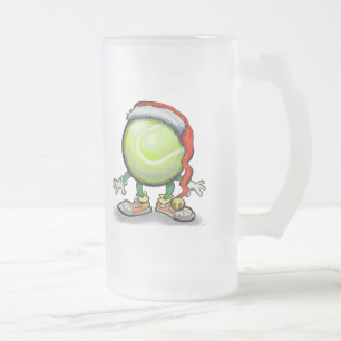 テニスのクリスマス フロストグラスビールジョッキ