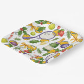 テニスのクリスマス（ボールとラケット） ペーパープレート (傾斜あり)