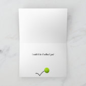 テニスのコーチのラケットグリーティングカードをありがとう サンキューカード (内部)