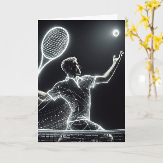 テニスのコーチをありがとう カード (黄色い花)