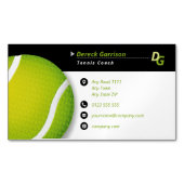 テニスのコーチ |トレーナーの練習レッスン マグネット名刺 (正面)