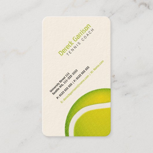 テニスのコーチ |トレーナーの練習レッスン 名刺 (正面)