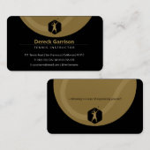 テニスのコーチ |トレーナープラクティスレッスン黄金 名刺 (正面/裏面)