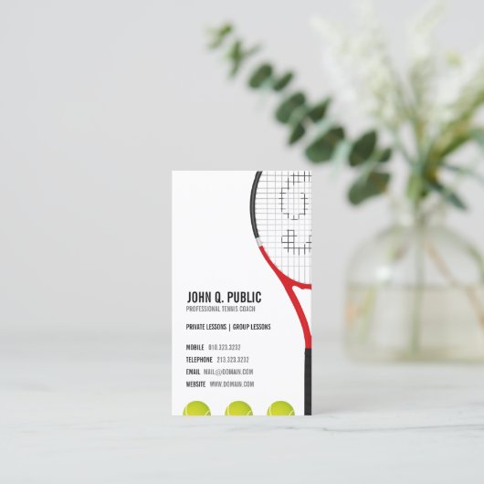 テニスのコーチ 名刺 (スタンド正面)