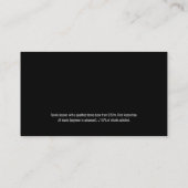 テニスのコーチ |女子テニスプレーヤー白黒 名刺 (裏面)