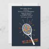 テニスのサーブの地帯の招待状 招待状 (正面)