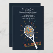 テニスのサーブの地帯の招待状 招待状 (正面/裏面)