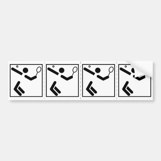 テニスのシルエットの姿 バンパーステッカー (正面)