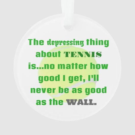 テニスのジョークギフトで笑いテニスボール オーナメント (裏面)