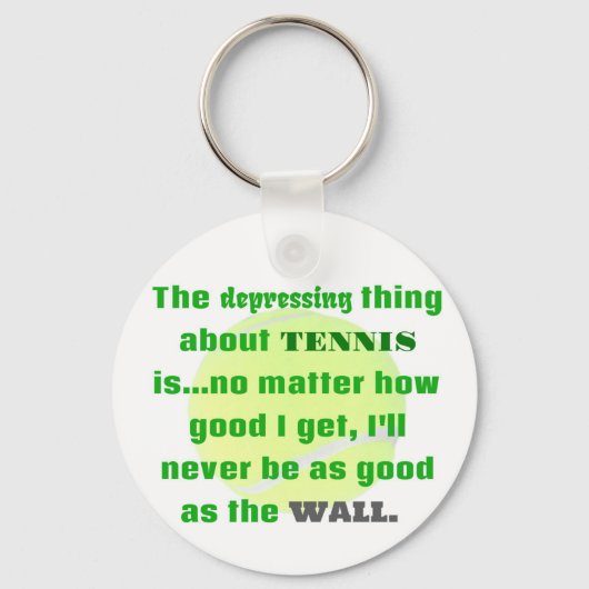 テニスのジョークギフトで笑いテニスボール キーホルダー (正面)