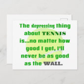 テニスのジョークギフトで笑いテニスボール ポストカード (正面/裏面)