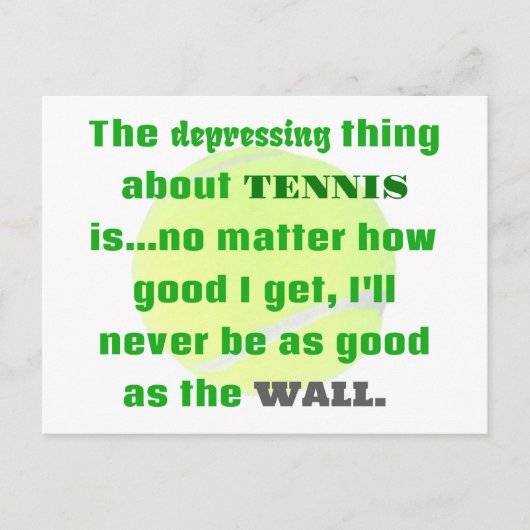 テニスのジョークギフトで笑いテニスボール ポストカード (正面)