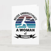 テニスのスポーツおもしろいギフトママの女性 カード (正面)