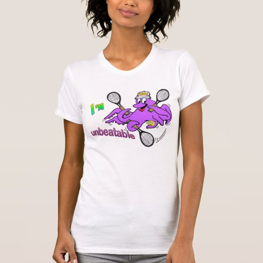 テニスのタコ女性アパレルTシャツ Tシャツ (正面)