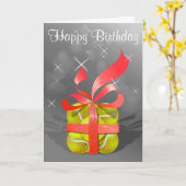 テニスのハッピーバースデー カード (黄色い花)