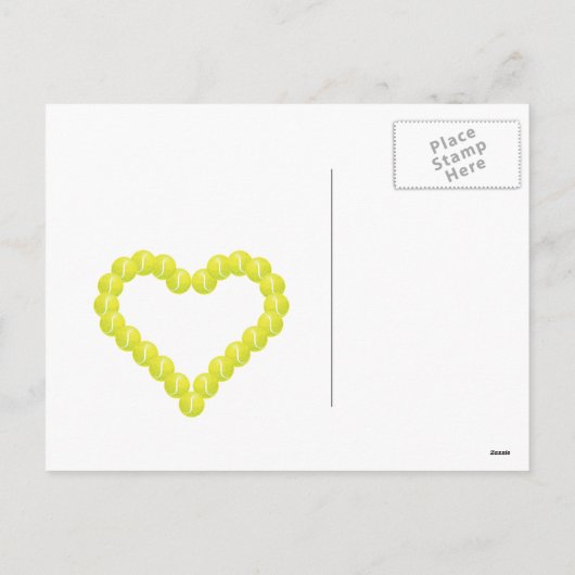 テニスのハートのバレンタインデー シーズンポストカード (裏面)