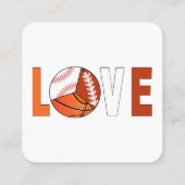 テニスのバスケットボールのサッカーファン スクエア名刺 (裏面)