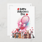 テニスのバレンタインデーを愛でプレイヤーへ シーズンポストカード (正面/裏面)