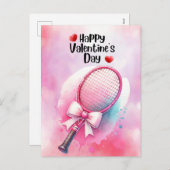 テニスのバレンタインデーを愛でプレイヤーへ シーズンポストカード (正面/裏面)