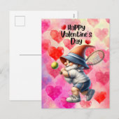 テニスのバレンタインデーを愛でプレイヤーへ シーズンポストカード (正面/裏面)