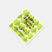 テニスのバレンタインデーを愛でプレイヤーへ スタンダードカクテルナプキン (角)