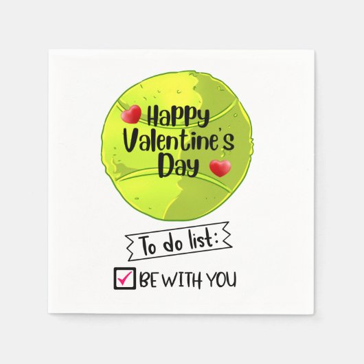 テニスのバレンタインデーを愛でプレイヤーへ スタンダードカクテルナプキン (正面)