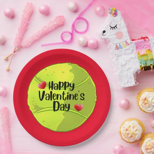 テニスのバレンタインデーを愛でプレイヤーへ ペーパープレート (パーティー)