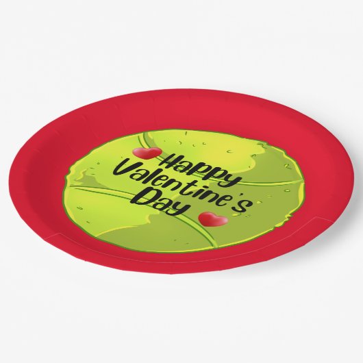 テニスのバレンタインデーを愛でプレイヤーへ ペーパープレート (アングル)