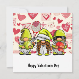 テニスのバレンタインデー ハート ラブ ホリデー カード