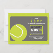 テニスのバーの（ユダヤ教の）バル・ミツバーの招待状の応答の応答カード 招待状 (正面)