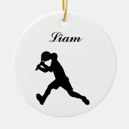 テニスのパーソナライズなクリスマスのオーナメント(男性) セラミックオーナメント