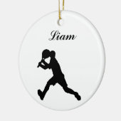 テニスのパーソナライズなクリスマスのオーナメント(男性) セラミックオーナメント (左)