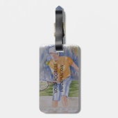 テニスのパーソナライズな荷物のラベル ラゲッジタグ (裏面縦)