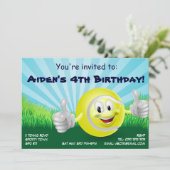 テニスのパーティーの子供の誕生日の招待 招待状 (スタンド正面)