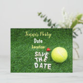 テニスのパーティーはテニスボールで日を節約する 招待状 (スタンド正面)