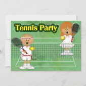 テニスのパーティー 招待状 (正面)